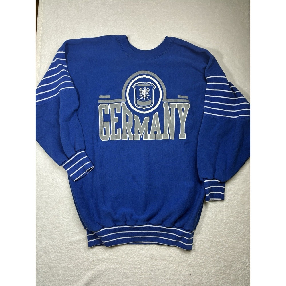 Vintage 80S 90S Germany Sweatshirt Crewneck Size L-XL Blue